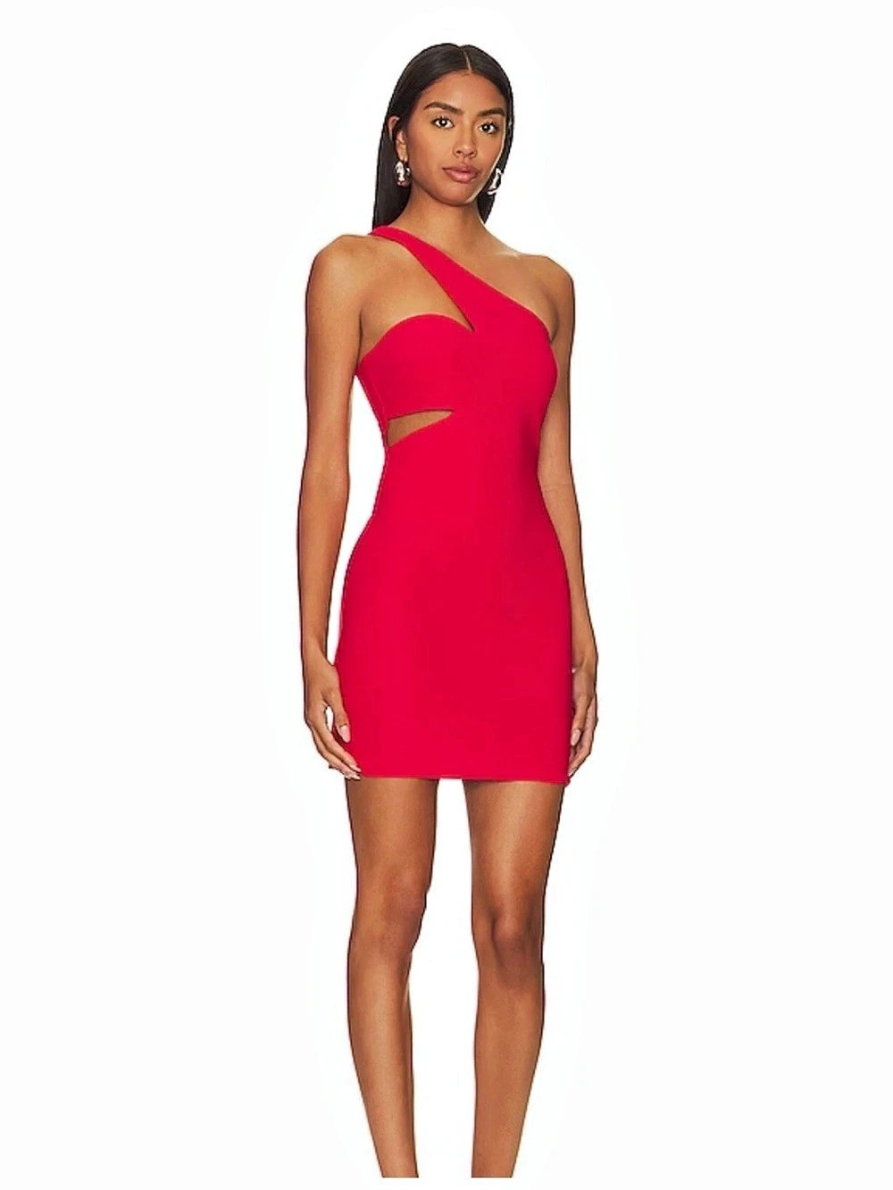 Amanda Uprichard Beeba Dress Asymmetrical Cutout Mini Pink Like New
